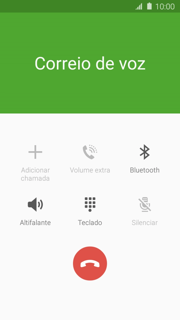 Prima o ícone para terminar a chamada.