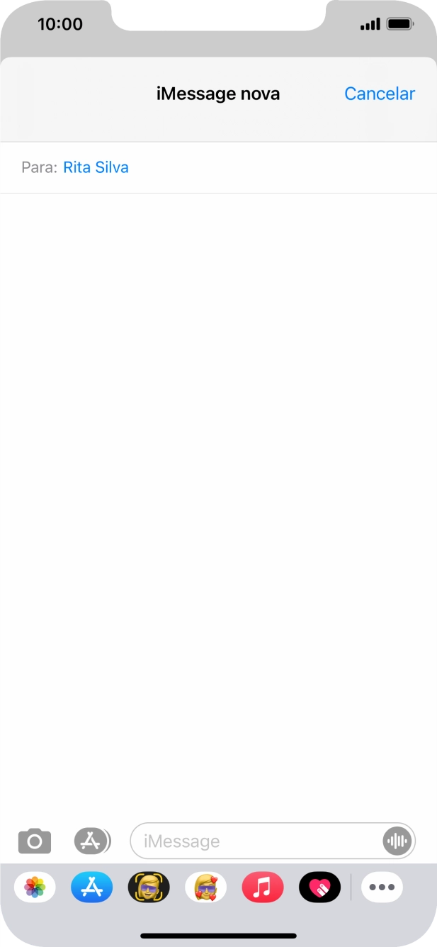Também é possível enviar imagens, vídeo, audio e diferentes efeitos na iMessage. Siga as indicações no ecrã para enviar a iMessage com o conteúdo pretendido.