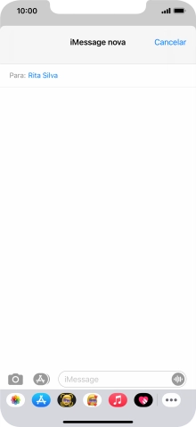 Também é possível enviar imagens, vídeo, audio e diferentes efeitos na iMessage. Siga as indicações no ecrã para enviar a iMessage com o conteúdo pretendido.