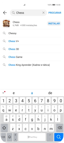 Introduza o nome ou categoria da app pretendida e prima o ícone para pesquisar.