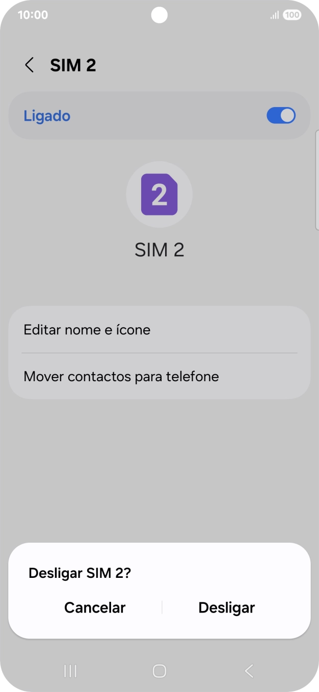 Se desativar a utilização do plano, deve premir Desligar.