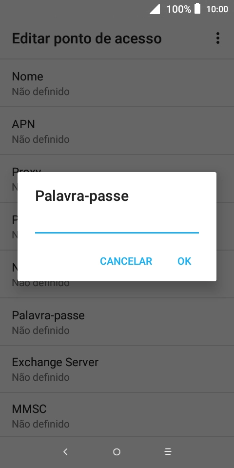 Introduza vodafone e prima OK.