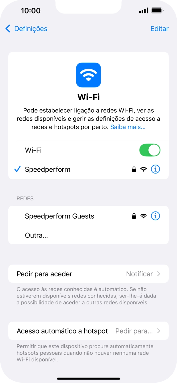 Para voltar ao ecrã inicial, deslize o dedo de baixo para cima a partir da base do ecrã.