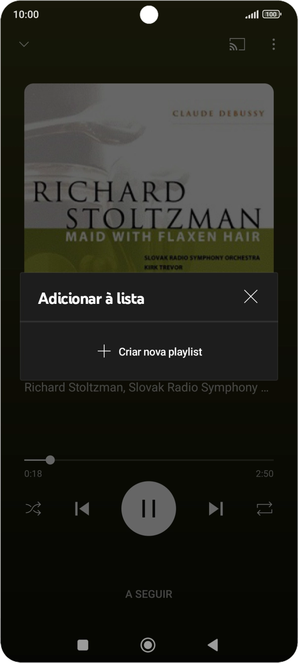 Prima Criar nova playlist.