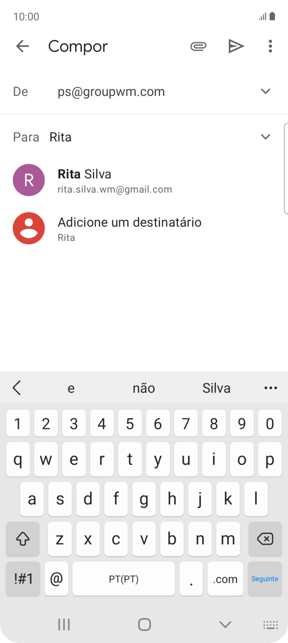 Prima o contacto pretendido.