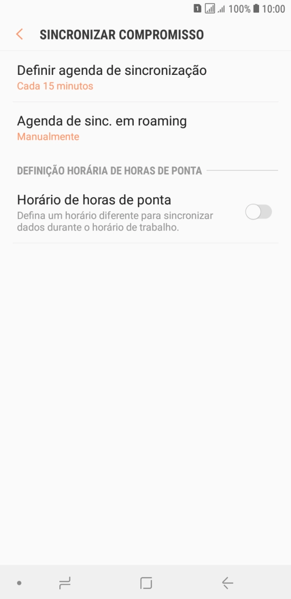 Prima Definir agenda de sincronização.