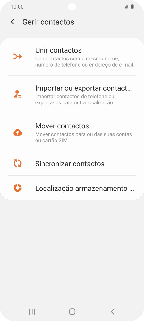 Prima Importar ou exportar contact....