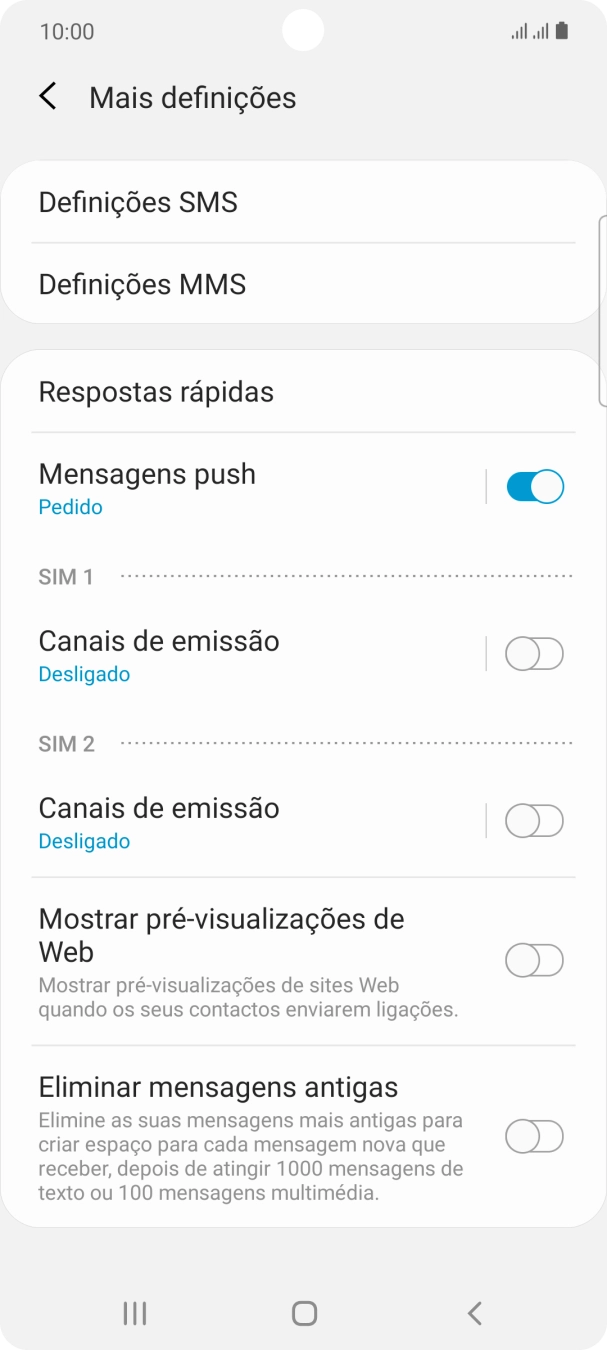 Prima Definições SMS.