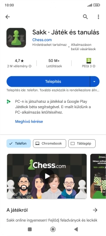 Válaszd a Telepítés lehetőséget, és kövesd a képernyőn megjelenő utasításokat az alkalmazás telepítéséhez.
