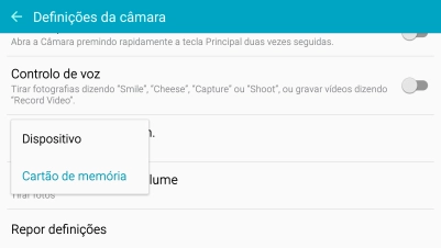 Prima Dispositivo para guardar as fotografias na memória do telefone.