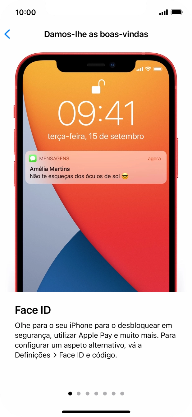 Para voltar ao ecrã inicial, deslize o dedo de baixo para cima a partir da base do ecrã.