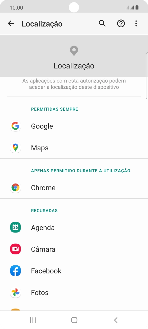 Prima a app pretendida.