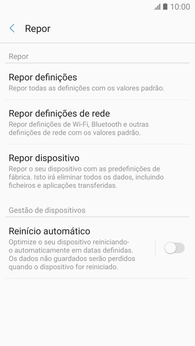 Prima Repor dispositivo.