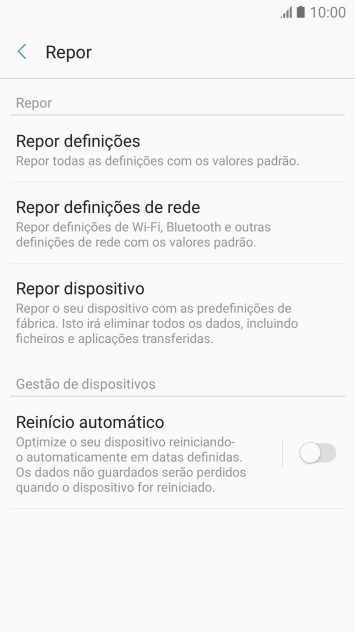Prima Repor dispositivo.