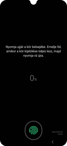 Kövesd a kijelzőn megjelenő utasításokat képernyőzár létrehozásához ujjlenyomattal.