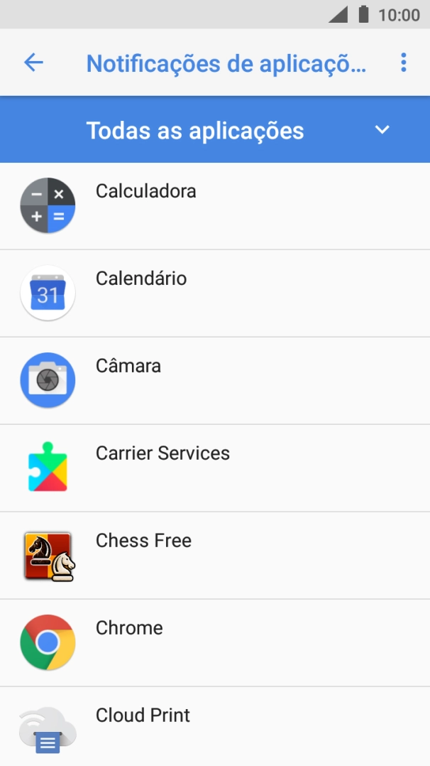 Prima a app pretendida.