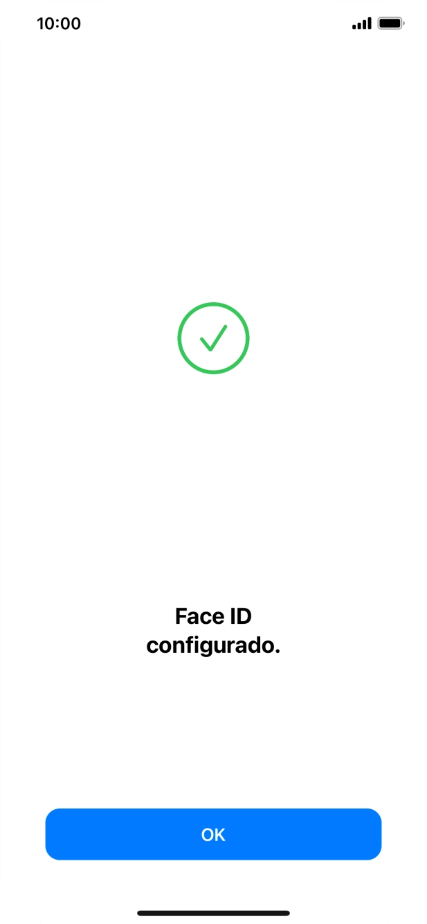 Prima OK. Se ainda não tiver escolhido um código de bloqueio do telefone, introduza um código à escolha duas vezes de seguida.