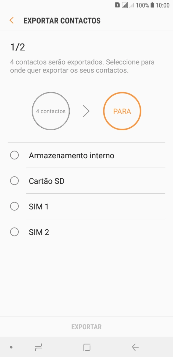 Prima o cartão SIM pretendido.