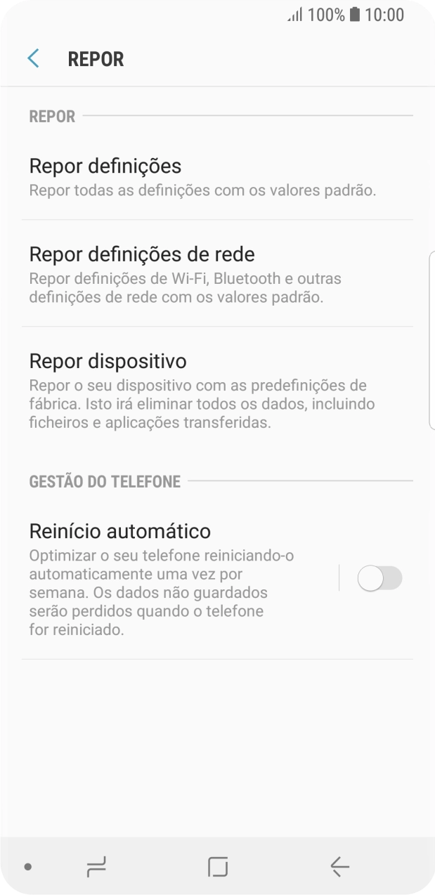 Prima Repor dispositivo.