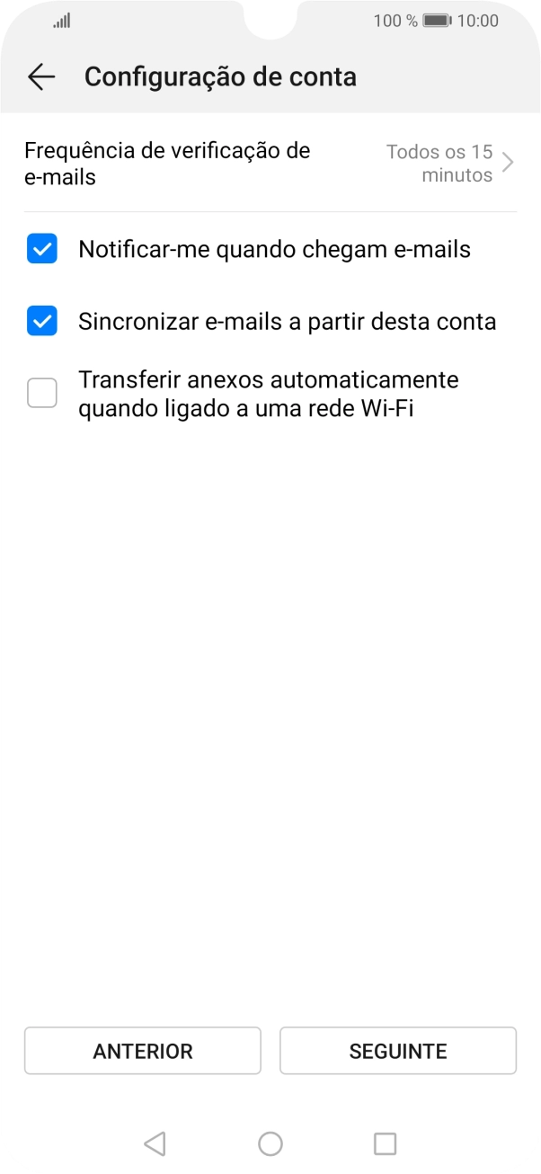 Prima Frequência de verificação de e-mails.