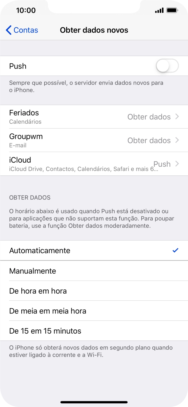 Se desativar a função, prima a definição pretendida.