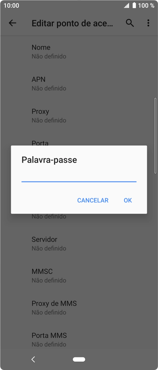 Introduza vodafone e prima OK.