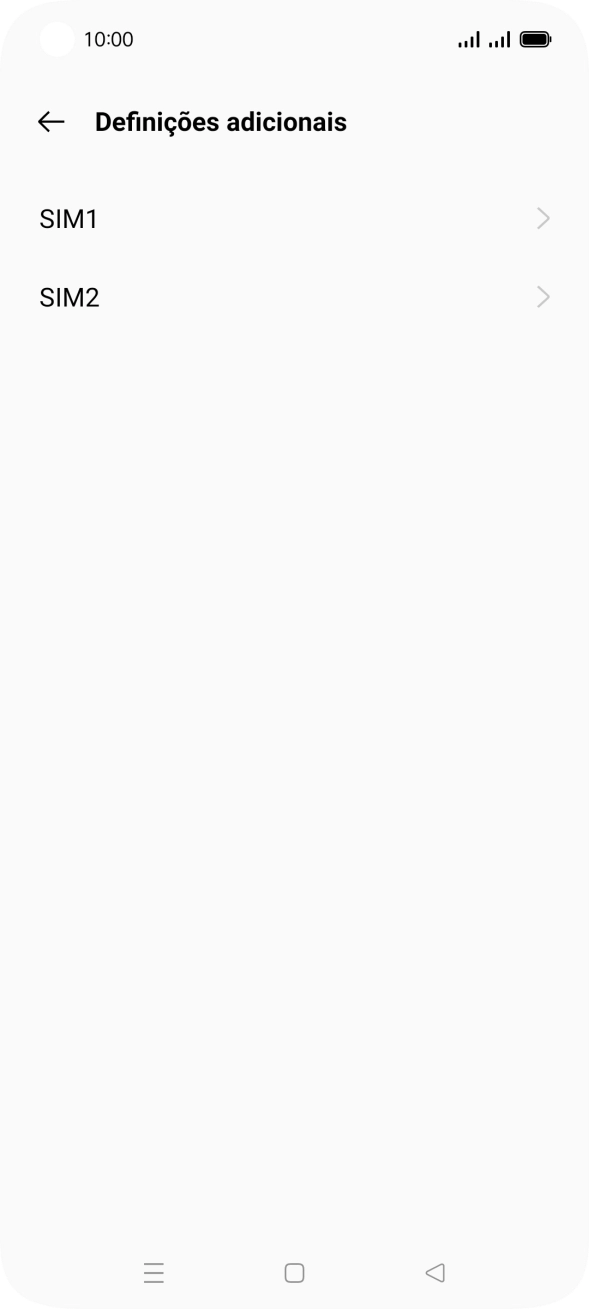 Prima o cartão SIM pretendido.