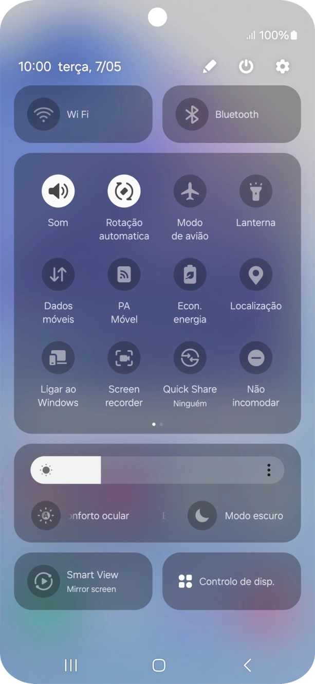 Prima o ícone de definições.