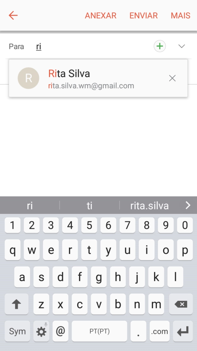 Prima o contacto pretendido.