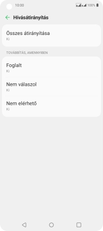 Kattints a kívánt hívásátirányítás-típusra.