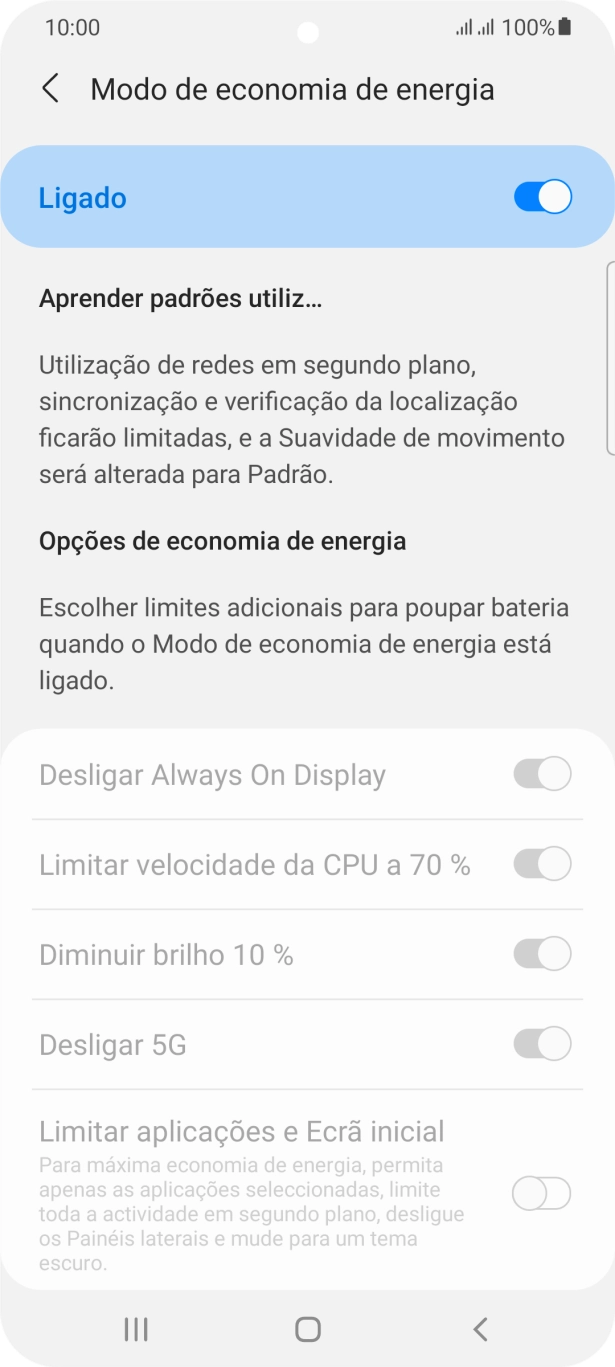 Prima a tecla de início para terminar e voltar ao ecrã inicial.
