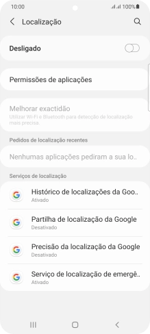 Prima o indicador para ativar ou desativar a função.