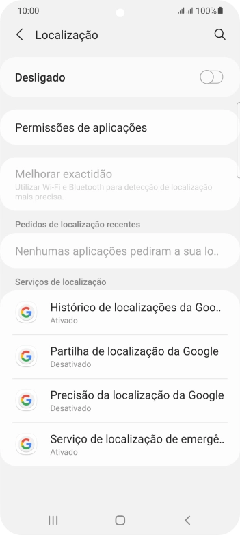 Prima o indicador para ativar ou desativar a função.