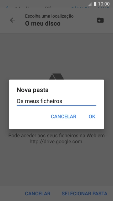 Introduza o nome pretendido para a pasta e prima OK.