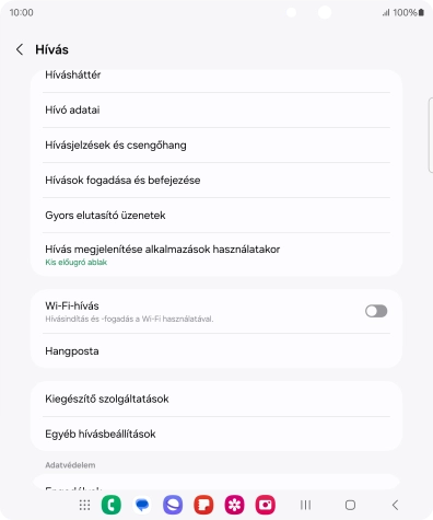Válaszd a Kiegészítő szolgáltatások lehetőséget.