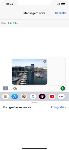 Prima o ícone para enviar.