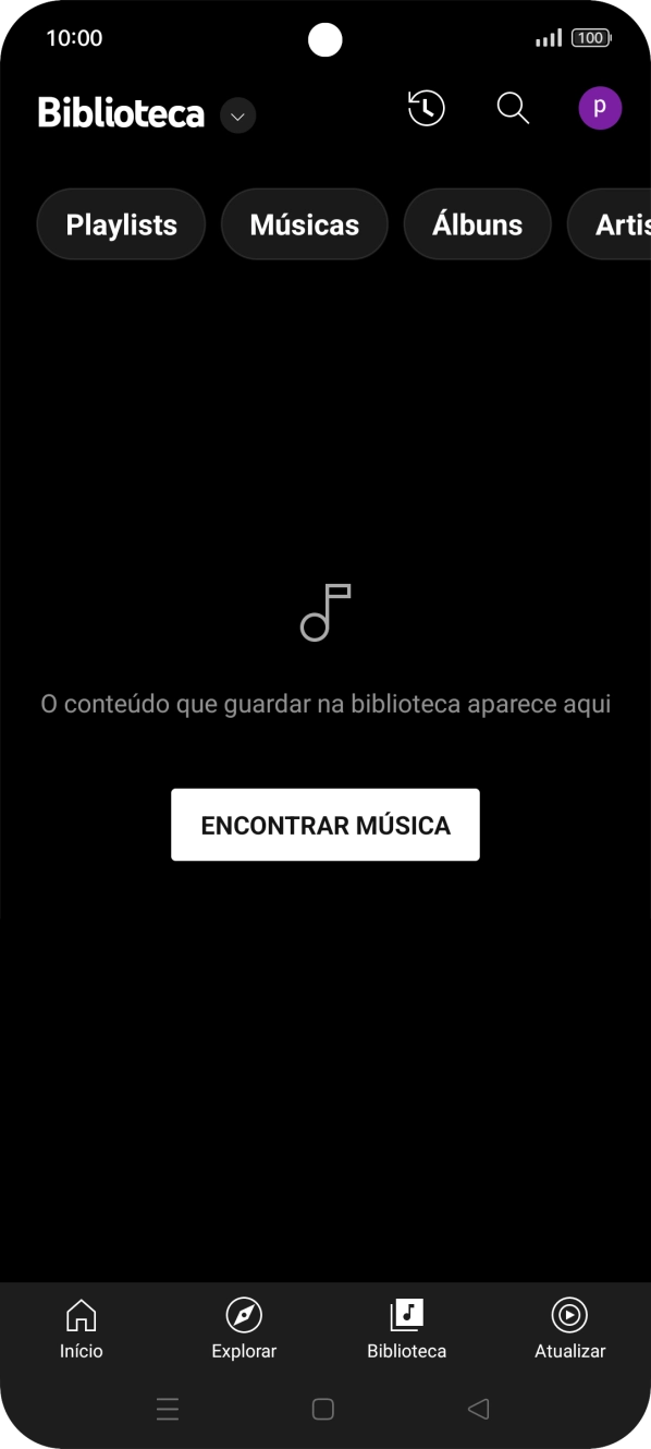 Prima a lista suspensa.