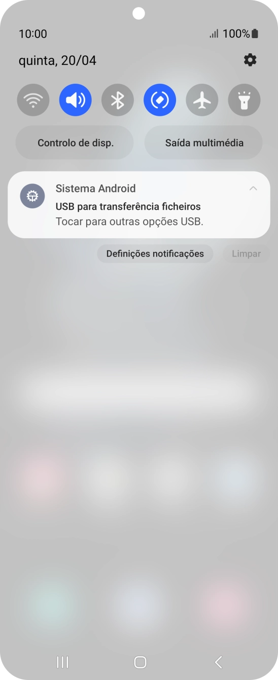 Prima Tocar para outras opções USB..