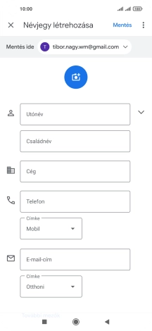 Kattints az Utónév mezőre, és írd be a kívánt utónevet.
