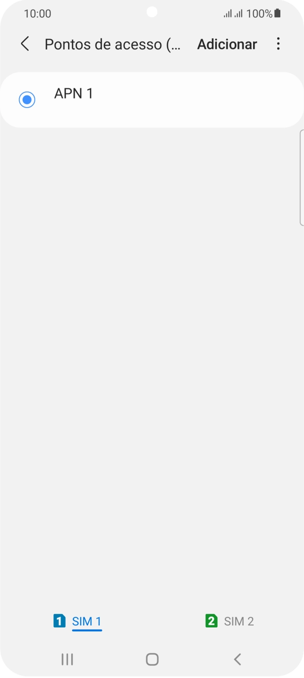 Prima o cartão SIM pretendido.