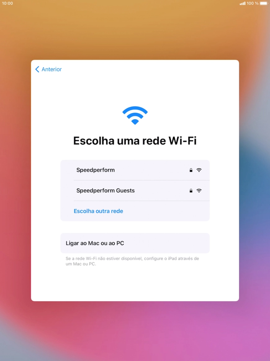 Prima a rede Wi-Fi pretendida.