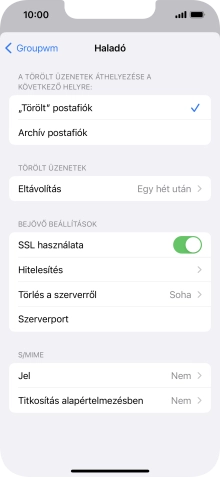 Kattints az „SSL használata” melletti csúszkára a funkció kikapcsolásához.