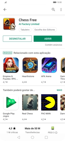 Prima a tecla de início para terminar e voltar ao ecrã inicial.