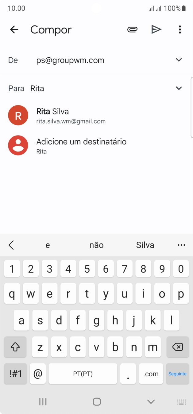 Prima o contacto pretendido.