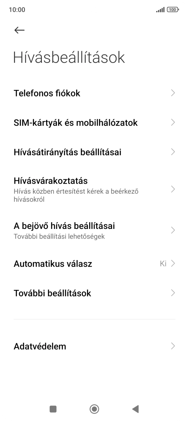 Válaszd a Hívásátirányítás beállításai lehetőséget. Válaszd a Hívásátirányítás beállításai lehetőséget.