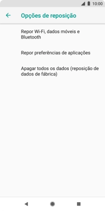 Prima Apagar todos os dados (reposição de dados de fábrica).