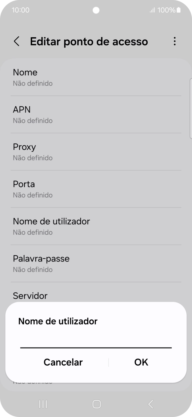 Introduza vodafone e prima OK.