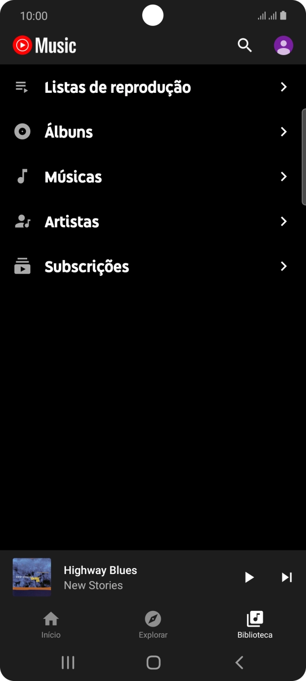 Prima a categoria pretendida e dirija-se ao ficheiro de música pretendido.