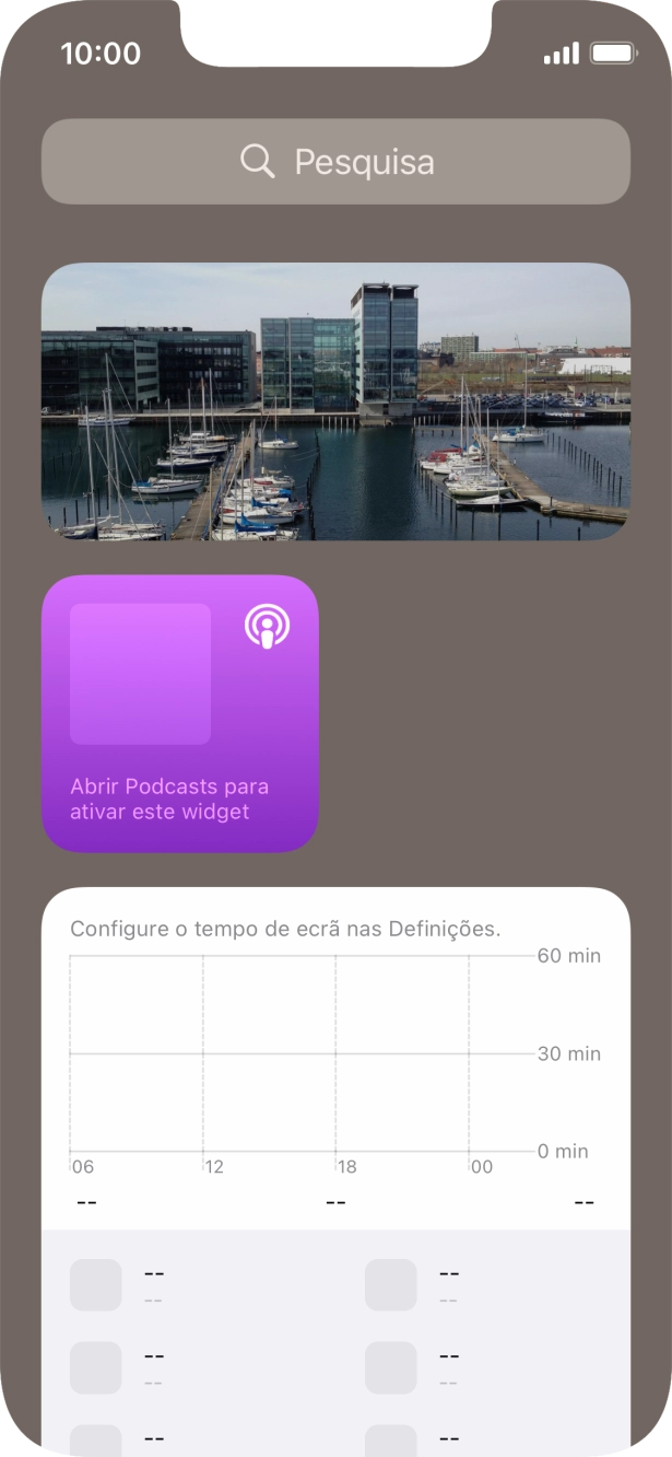 Mantenha premida por um instante a pilha de widgets pretendida.