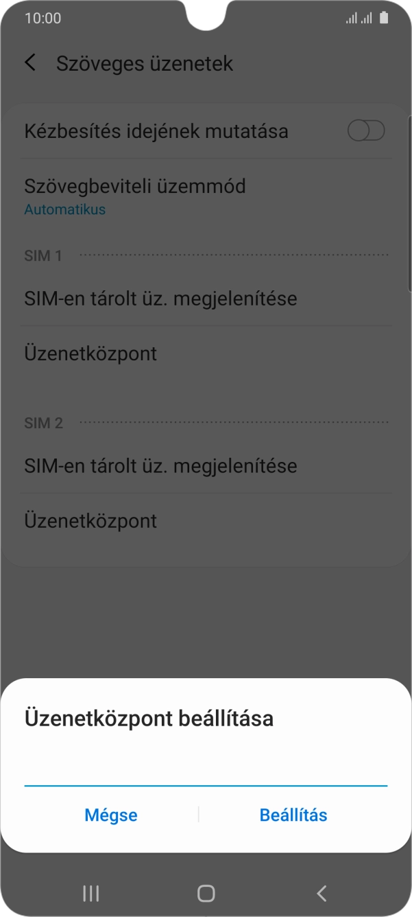 Írd be a +36709996500 számot, és válaszd a Beállítás lehetőséget.
